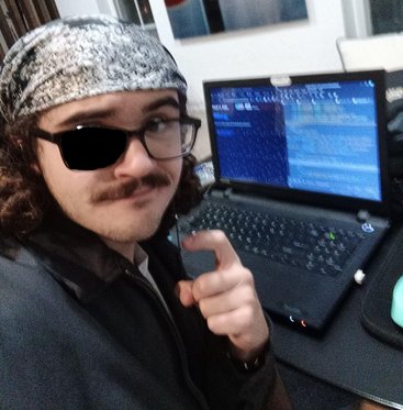 Picture of me as a pirate while coding this site.